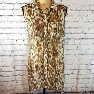 Chico's Asymmetrical Sheer Sleeveless Blouse — Chico's Size 1/US Size 8